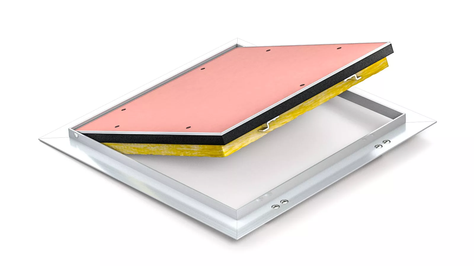 Revizní dvířka požární EI30 hliníková do SDK stropu 500x500x12,5/15