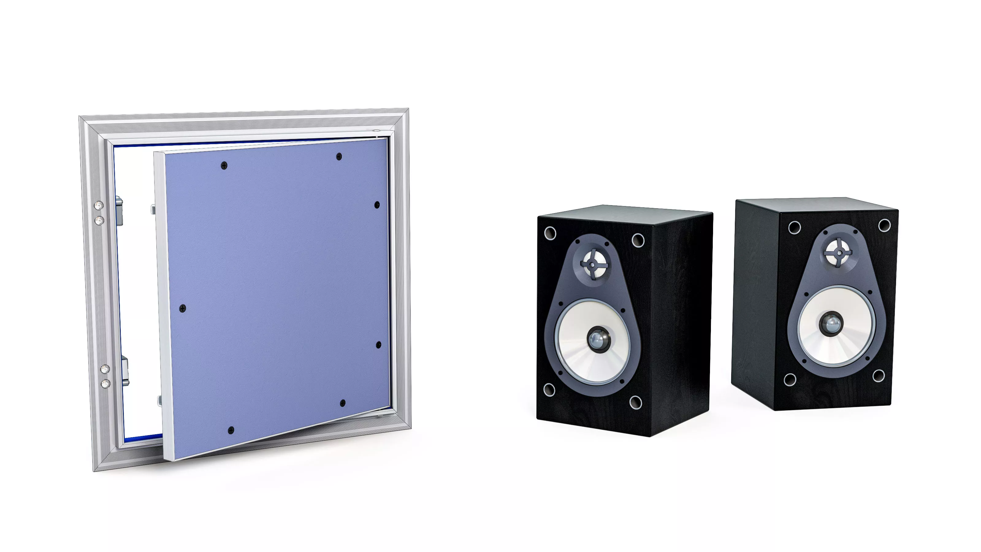 Revizní dvířka hliníková akustická 31dB 500x500x12,5