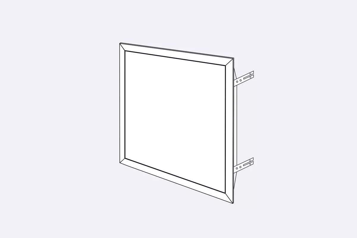 Softline do stěny i podhledu - tlačný uzávěr 400x400