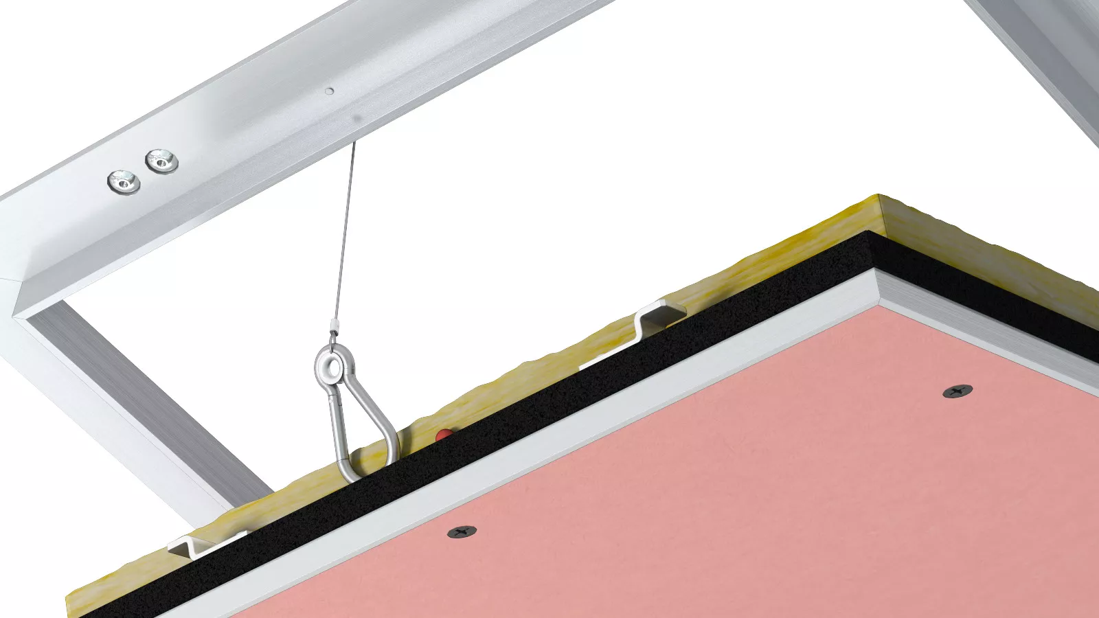 Revizní dvířka požární EI30 hliníková do SDK stropu 300x300x12,5/15