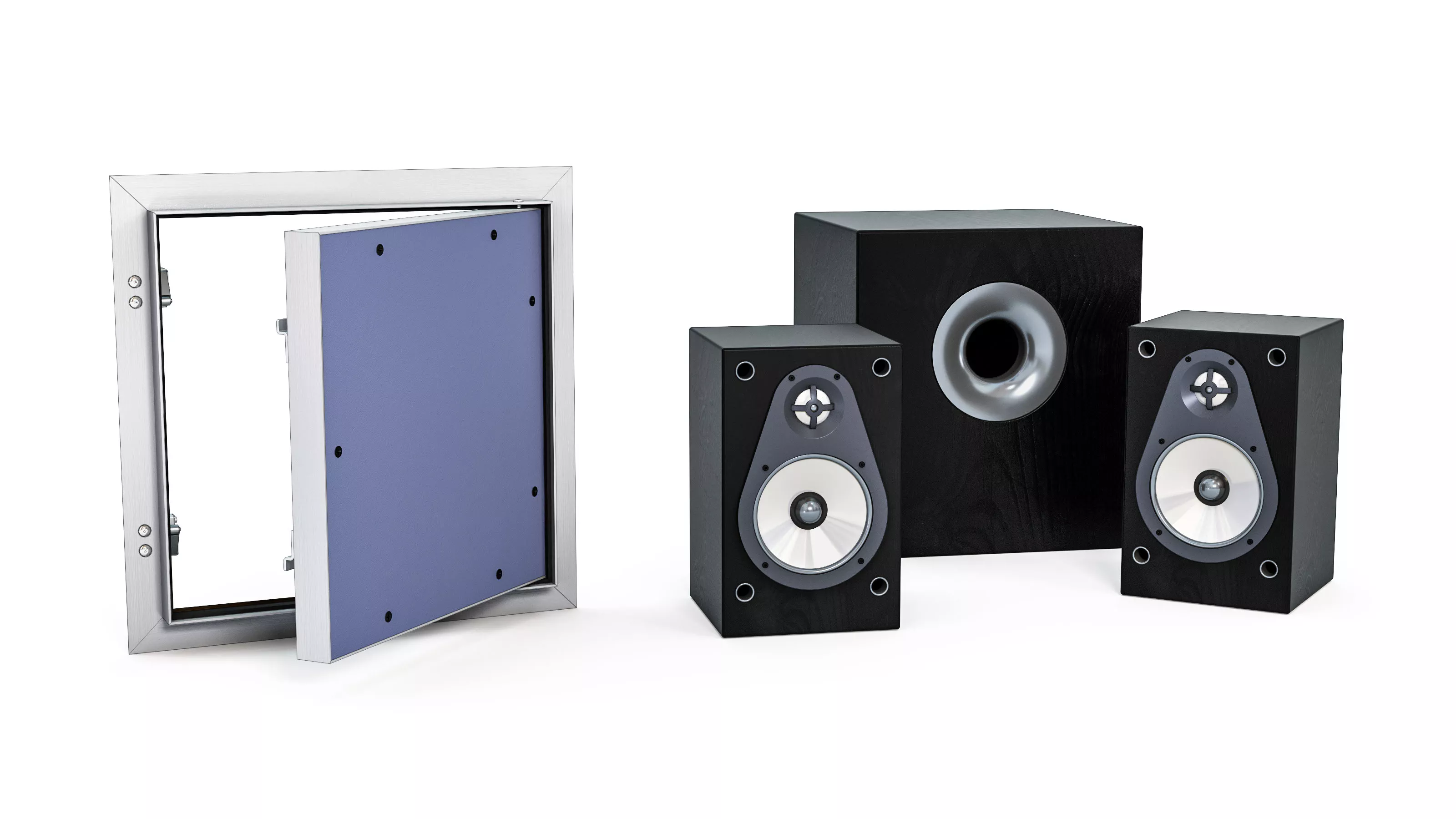 Revizní dvířka hliníková akustická 34dB 200x200x25